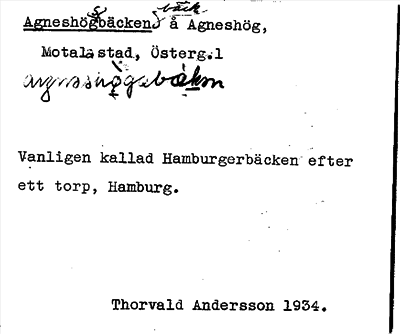 Bild på arkivkortet för arkivposten Agneshögsbäcken