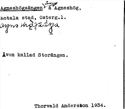 Bild på arkivkortet för arkivposten Agneshögsängen
