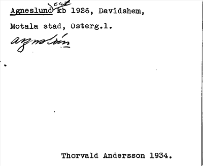 Bild på arkivkortet för arkivposten Agneslund