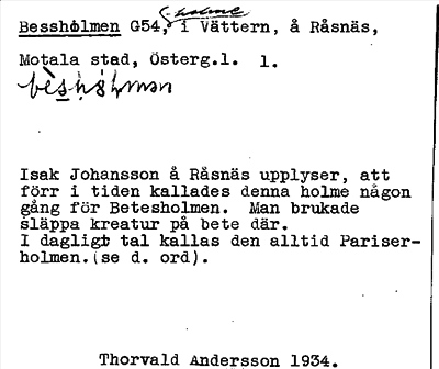 Bild på arkivkortet för arkivposten Bessholmen