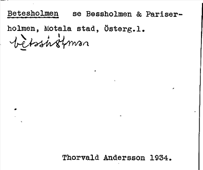 Bild på arkivkortet för arkivposten Betesholmen, se Bessholmen & Pariserholmen