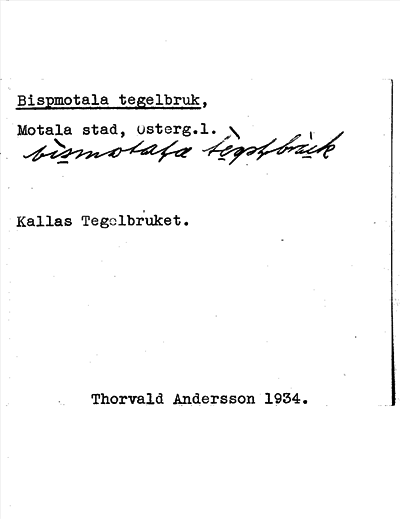 Bild på arkivkortet för arkivposten Bispmotala tegelbruk