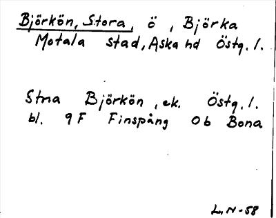 Bild på arkivkortet för arkivposten Björkön, Stora