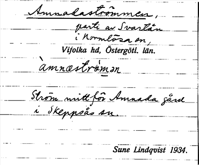 Bild på arkivkortet för arkivposten Amnadaströmmen