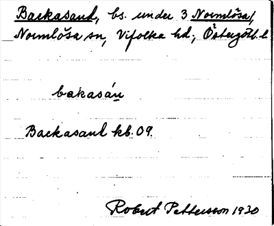 Bild på arkivkortet för arkivposten Backasand