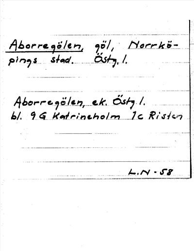Bild på arkivkortet för arkivposten Aborregölen