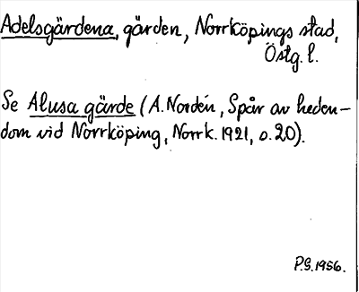 Bild på arkivkortet för arkivposten Adelsgärdena se Alusa gärde