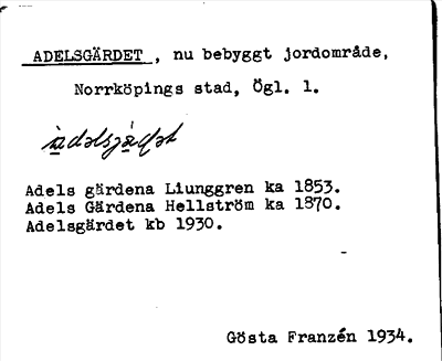 Bild på arkivkortet för arkivposten Adelsgärdet