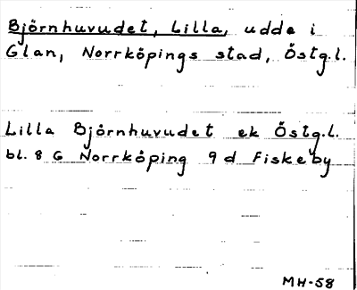 Bild på arkivkortet för arkivposten Björnhuvudet, Lilla