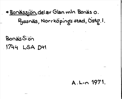 Bild på arkivkortet för arkivposten *Bonässjön