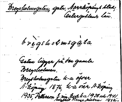 Bild på arkivkortet för arkivposten Bregsholmsgatan