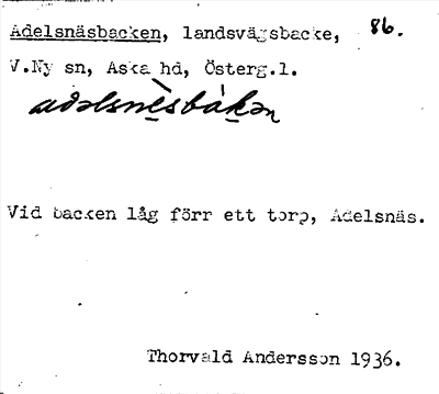 Bild på arkivkortet för arkivposten Adelsnäsbacken