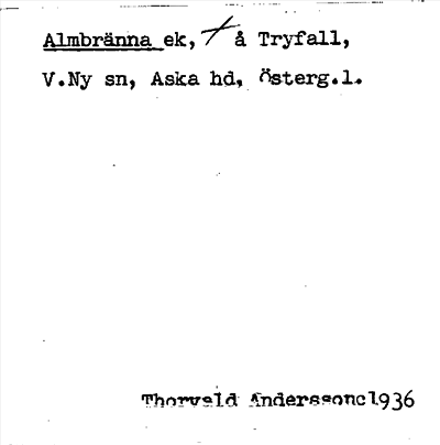 Bild på arkivkortet för arkivposten Almbränna +
