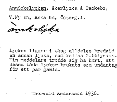 Bild på arkivkortet för arkivposten Annickelyckan
