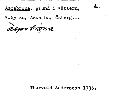 Bild på arkivkortet för arkivposten Aspebrona