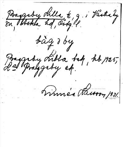 Bild på arkivkortet för arkivposten Baggeby Lilla