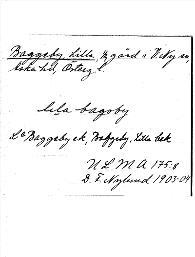 Bild på arkivkortet för arkivposten Baggeby, Lilla