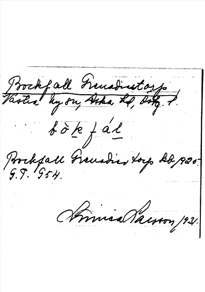 Bild på arkivkortet för arkivposten Bockfall Grenadiertorp