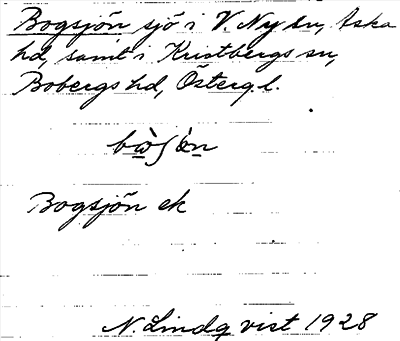 Bild på arkivkortet för arkivposten Bogsjön