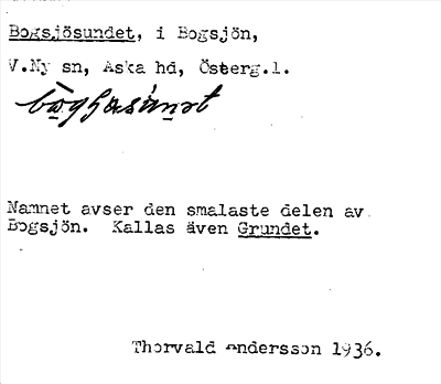Bild på arkivkortet för arkivposten Bogsjösundet