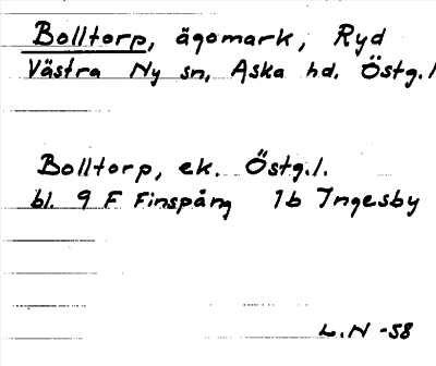 Bild på arkivkortet för arkivposten Bolltorp