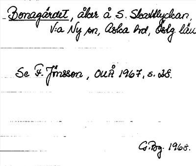 Bild på arkivkortet för arkivposten Bonagärdet