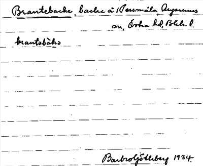 Bild på arkivkortet för arkivposten Brantebacke