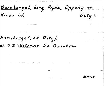 Bild på arkivkortet för arkivposten Barnberget