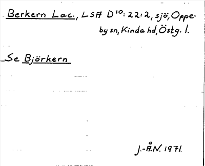 Bild på arkivkortet för arkivposten Berkern  Lac.