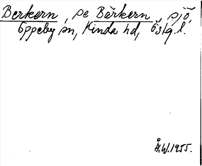 Bild på arkivkortet för arkivposten Berkern, se Bärkern