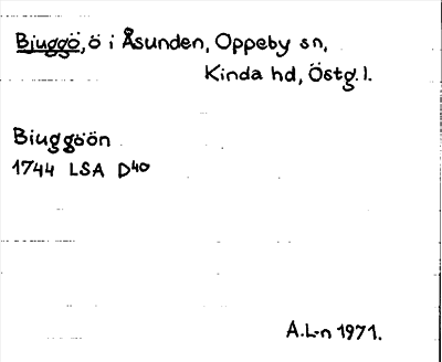 Bild på arkivkortet för arkivposten Bjuggö