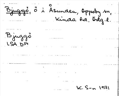 Bild på arkivkortet för arkivposten Bjuggö
