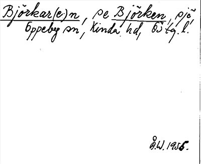 Bild på arkivkortet för arkivposten Björkar(e)n, se Björken