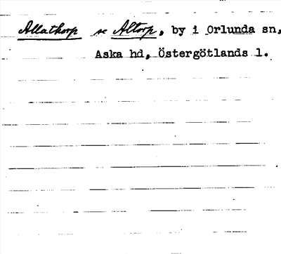 Bild på arkivkortet för arkivposten Allathorp