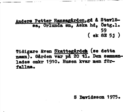 Bild på arkivkortet för arkivposten Anders Petter Hansagården