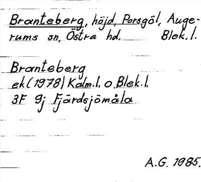Bild på arkivkortet för arkivposten Branteberg