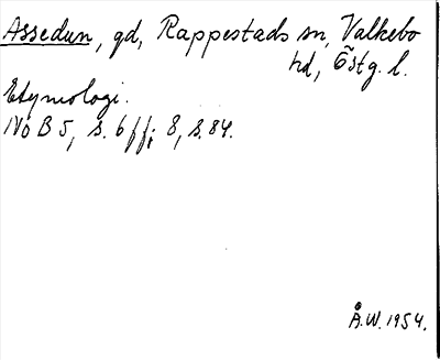 Bild på arkivkortet för arkivposten Assedun