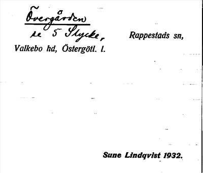 Bild på arkivkortet för arkivposten Övergården, se Slycke