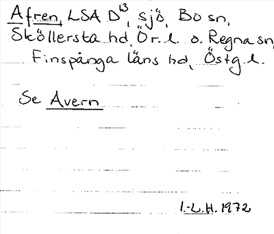 Bild på arkivkortet för arkivposten Afren, se Avern