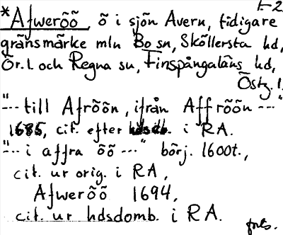 Bild på arkivkortet för arkivposten *Afweröö