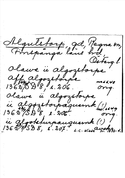 Bild på arkivkortet för arkivposten Algutstorp