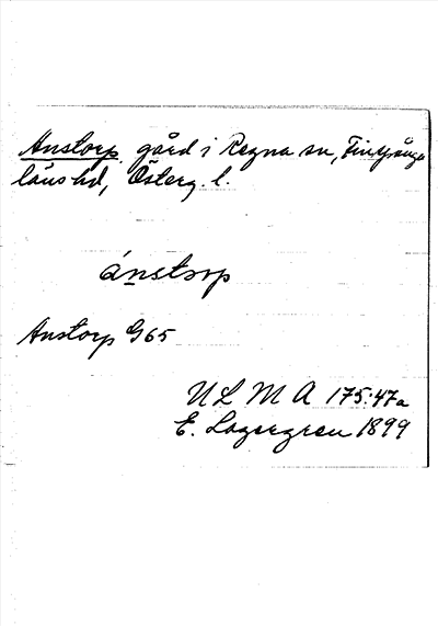 Bild på arkivkortet för arkivposten Anstorp
