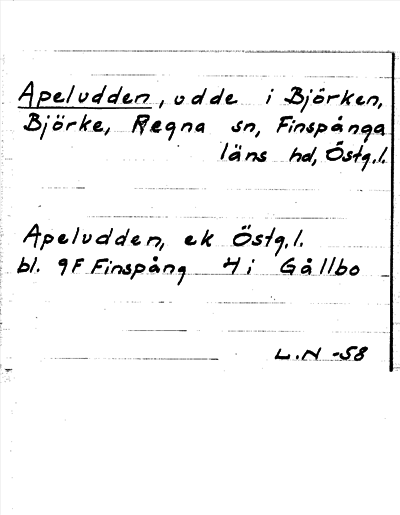 Bild på arkivkortet för arkivposten Apeludden