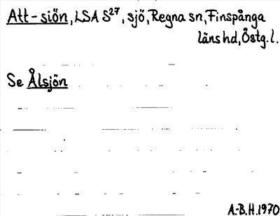 Bild på arkivkortet för arkivposten Att-siön, se Ålsjön