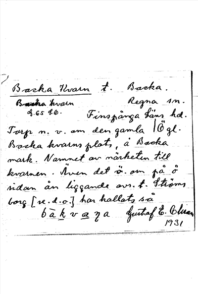 Bild på arkivkortet för arkivposten Backa Kvarn