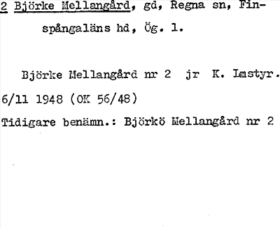 Bild på arkivkortet för arkivposten Björke Mellangård