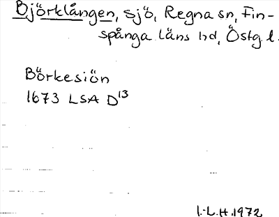 Bild på arkivkortet för arkivposten Björklången