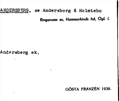 Bild på arkivkortet för arkivposten Andersberg, se Andersborg