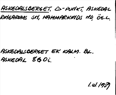 Bild på arkivkortet för arkivposten Askedalsberget