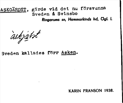 Bild på arkivkortet för arkivposten Askgärdet